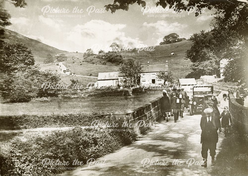 Bridge over the River Dove, Dovedale, Thorpe, c 1930