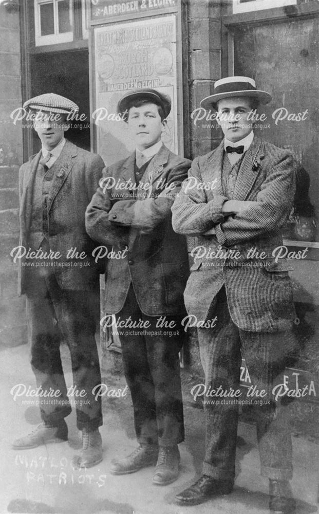 First Three Men to Enlist in WW1, Matlock, c 1914