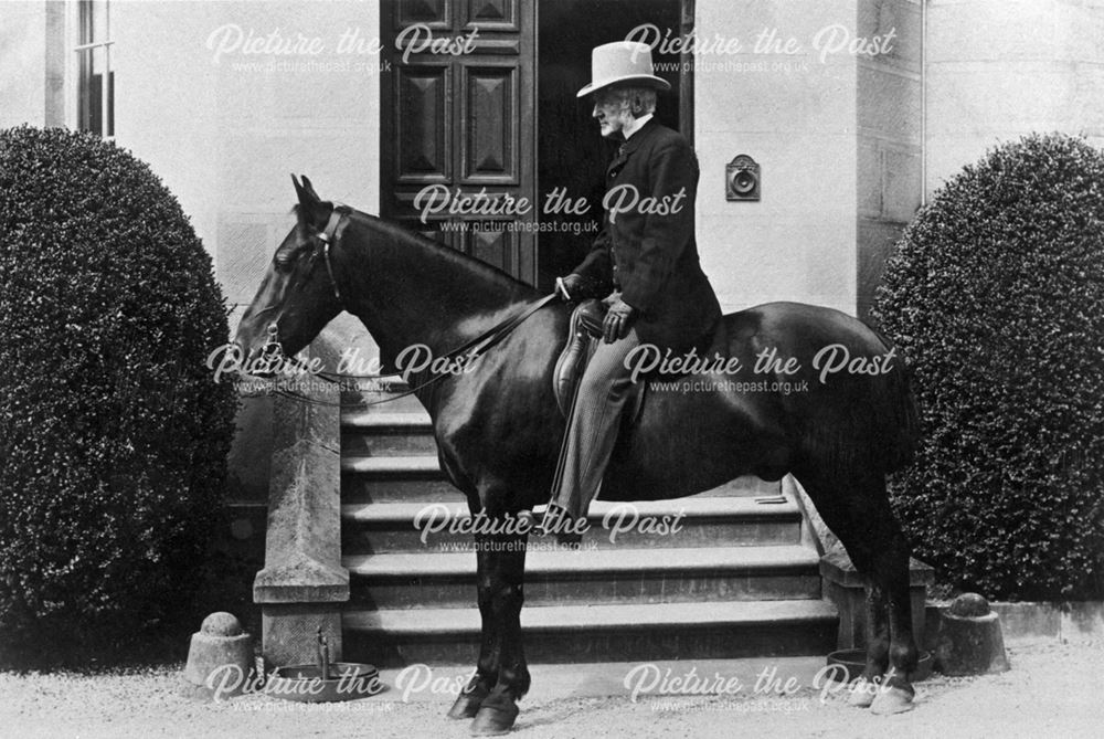 Mr James Arkwright on Horseback, Willersley Castle, c 1870