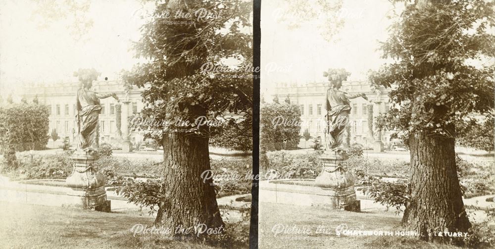 Statue of Flora in the French Garden, Chatsworth House, Derbyshire, c 1900