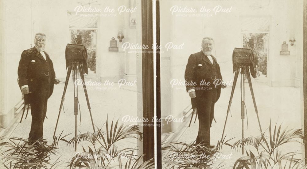 Photographer in Winter Gardens, Smedley's Hydro, Smedley Street, Matlock, c 1900