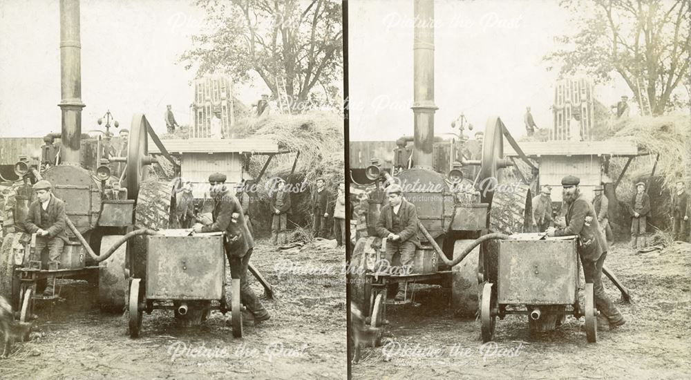 Threshing, possibly in Matlock area, c 1900