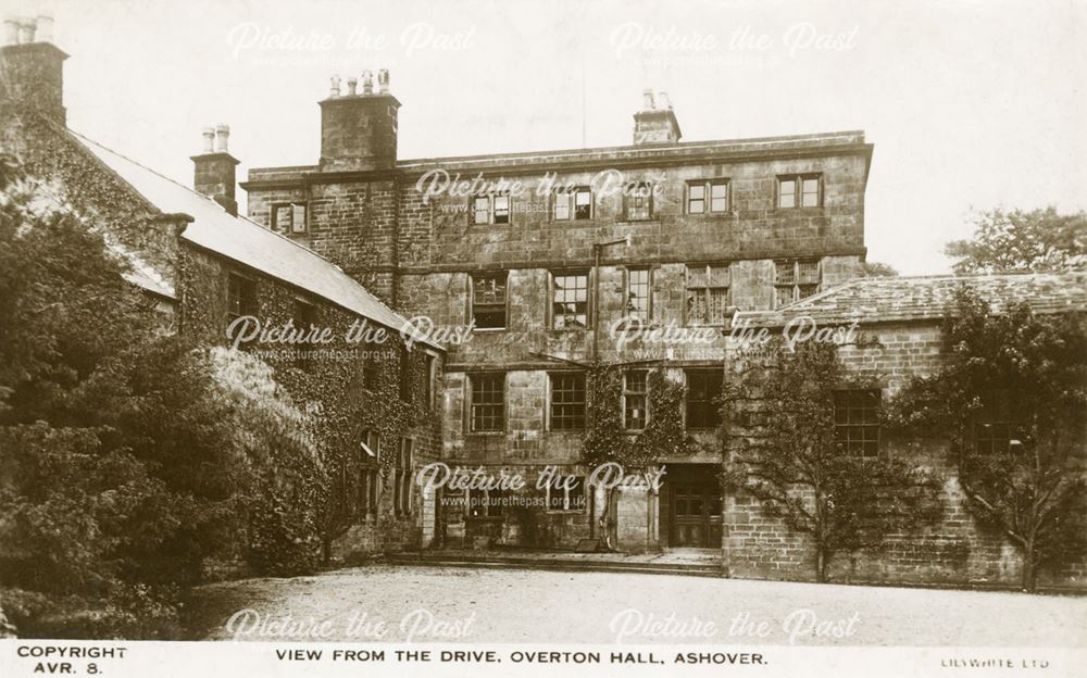 Rear of Overton Hall (when Youth Hostel), Ashover, Derbyshire, c 1930s