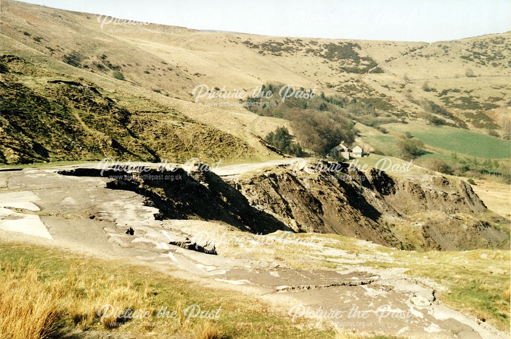 Mam Tor Road Destroyed by Landslip, Castleton, 1977