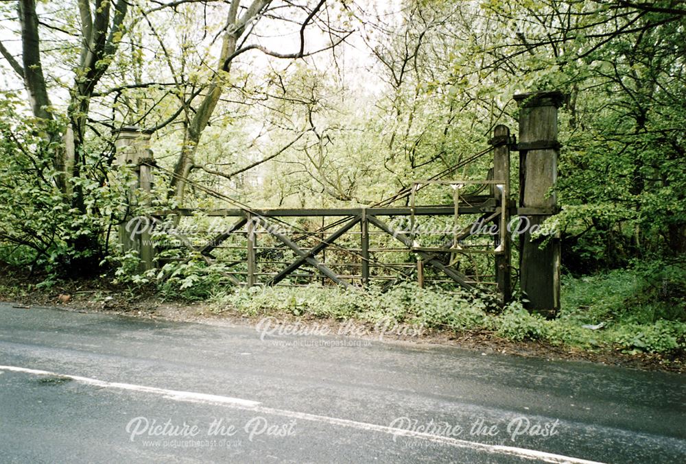 Level Crossing Gates, Waterside Branch line on A626, Gamesley, c 1980s