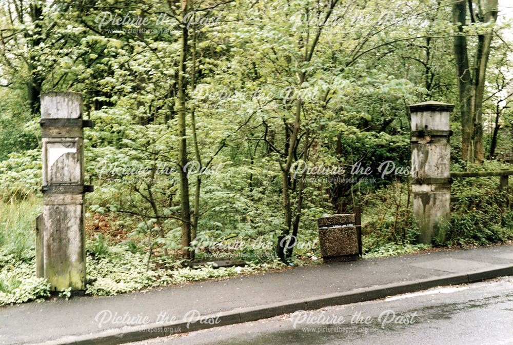 Level Crossing Gates, Waterside Branch line on A626, Gamesley, Glossop, c 1980s