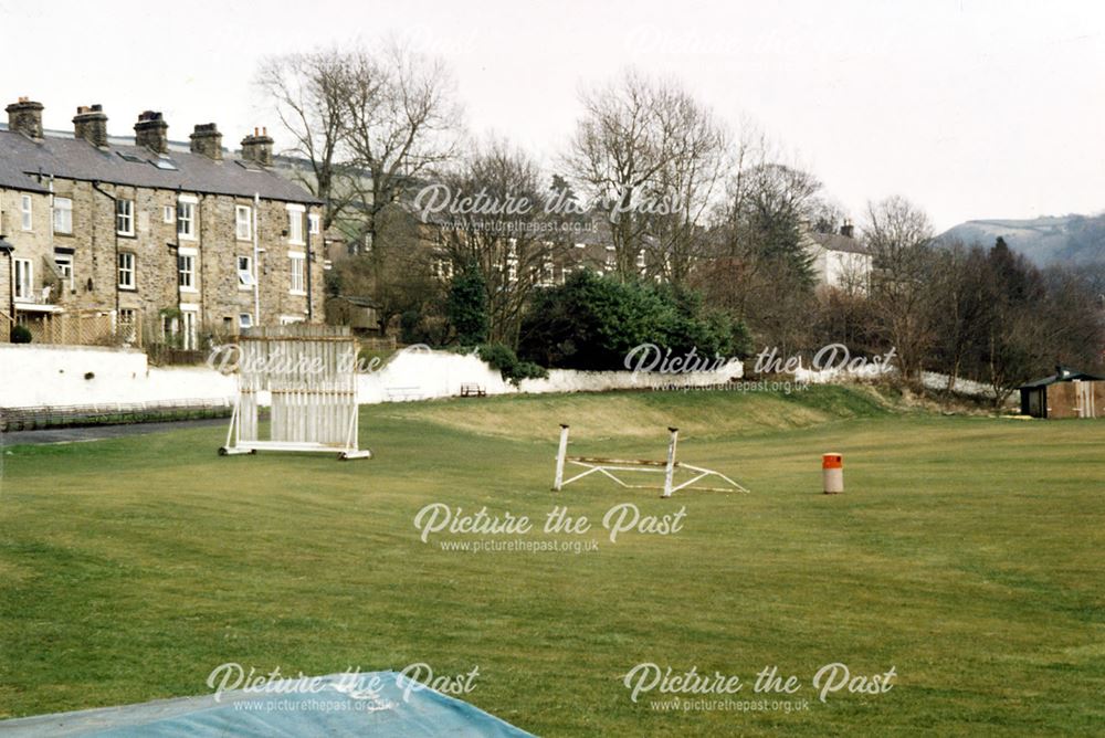 Embankment formerly carrying the Kinder Railway, Hayfield, c 1980s