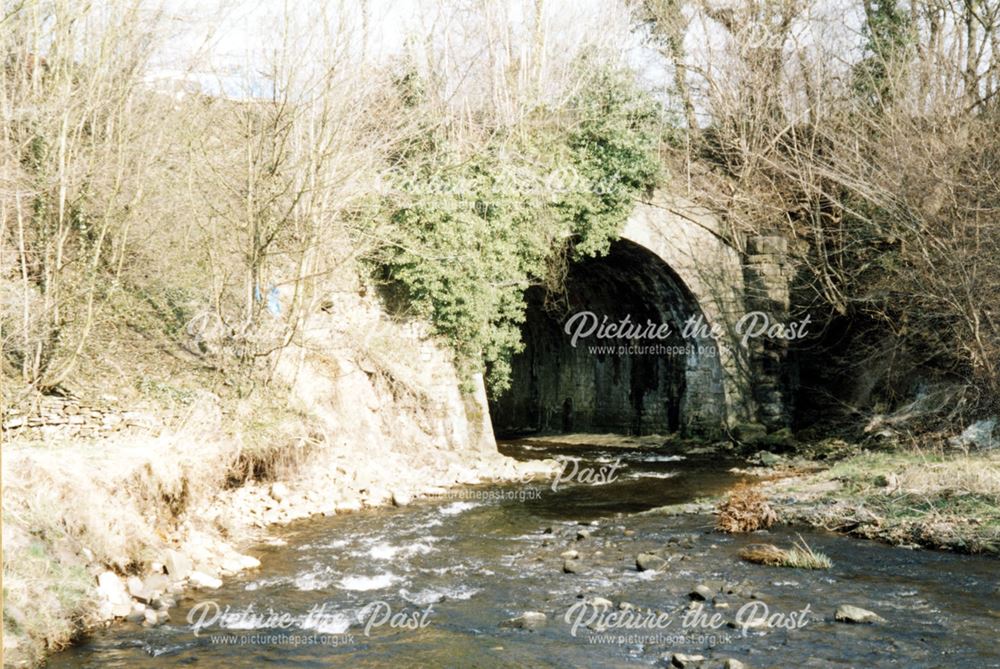 Peak Forest Canal bridge over River Goyt, Bridgemont, Whaley Bridge, c 1980s