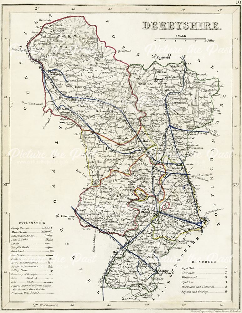 Map of Derbyshire, c 185?