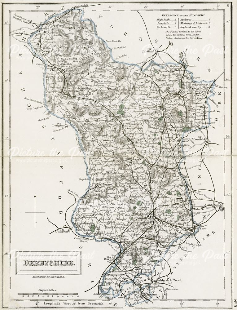 Map of Derbyshire, 1853