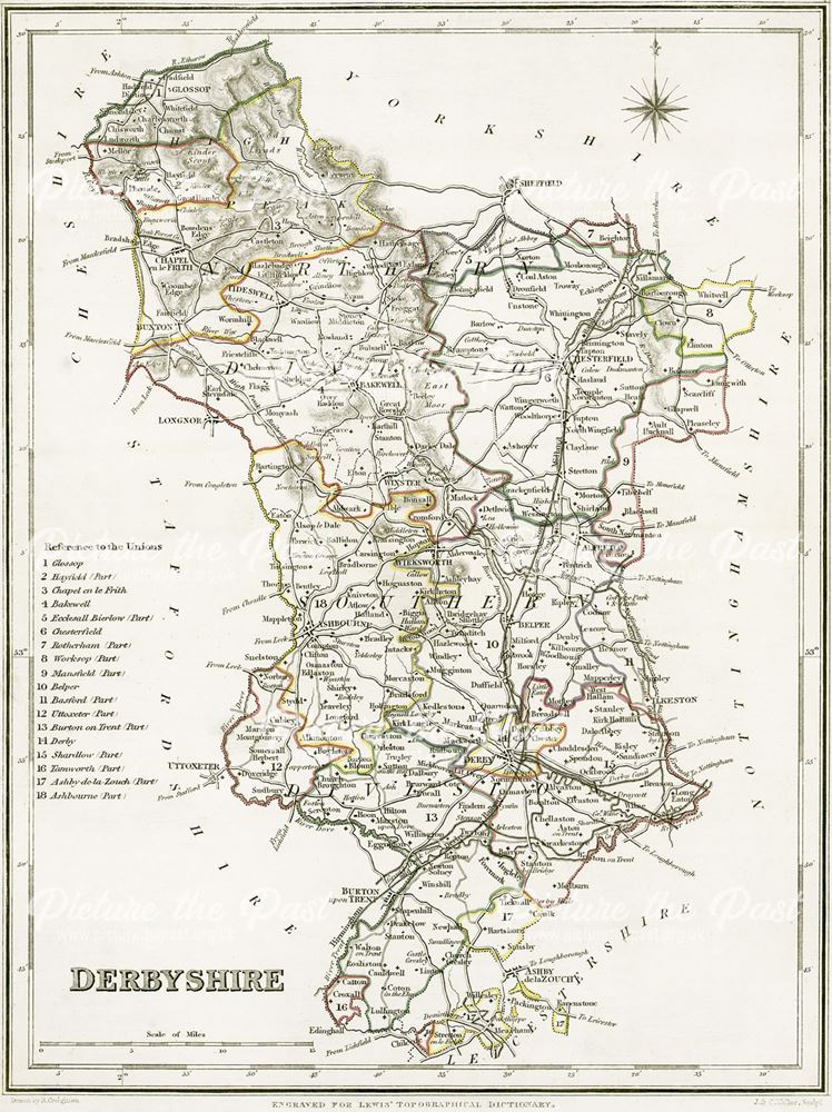Map of Derbyshire, 1831