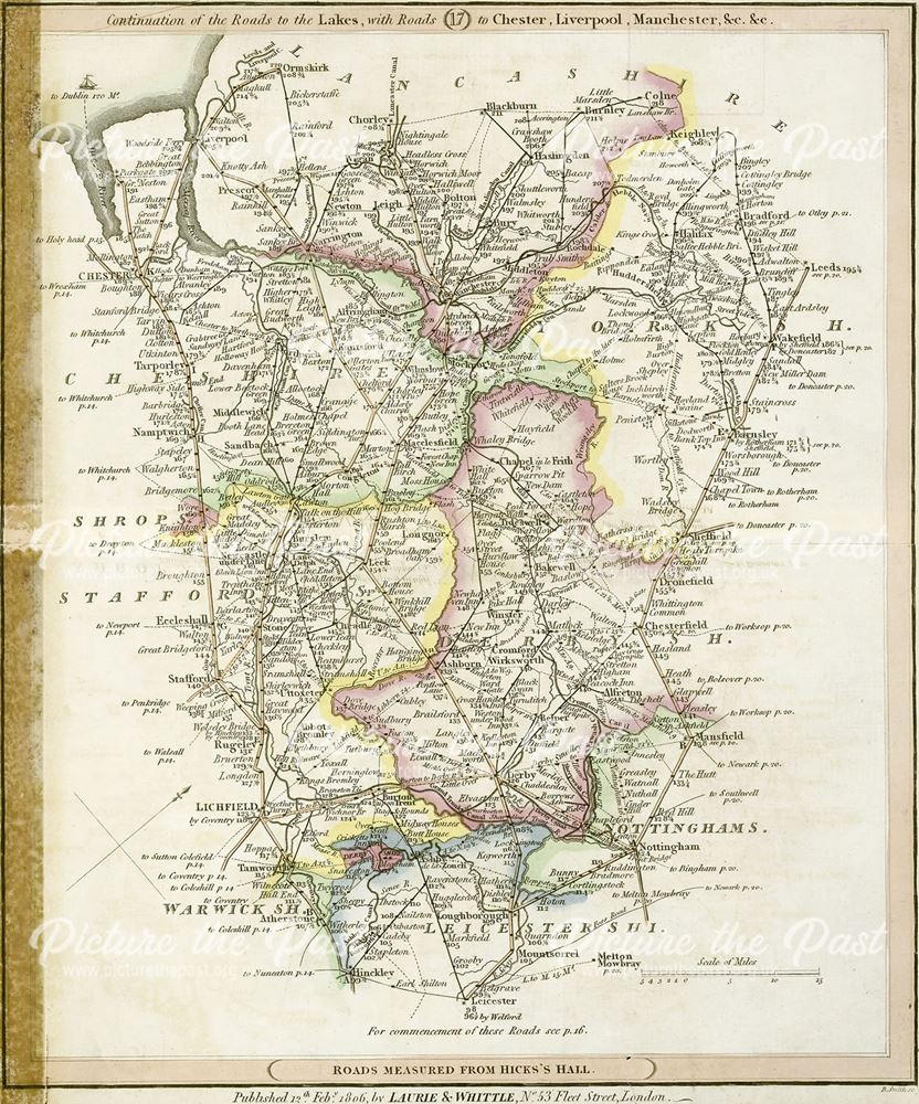 Map of Derbyshire, 1806