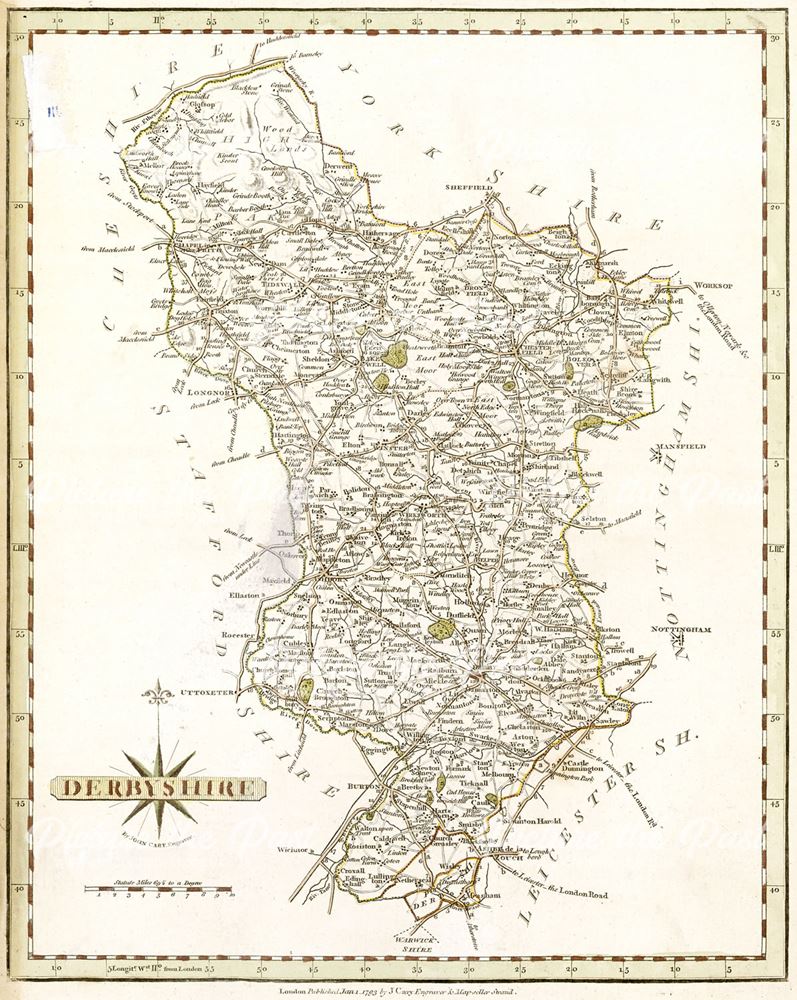 Map of Derbyshire, 1793