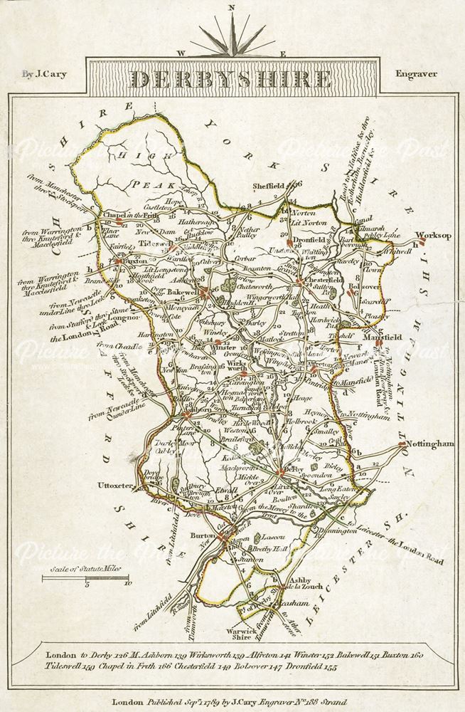 Map of Derbyshire, 1789