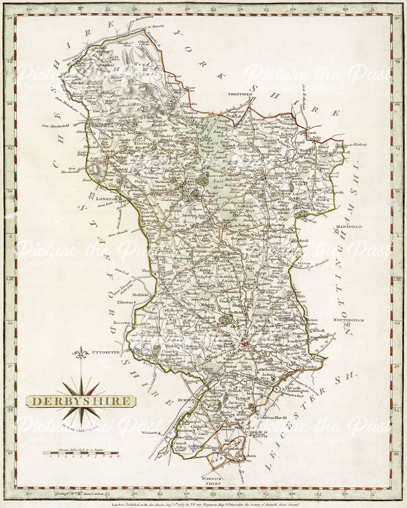 Map of Derbyshire, 1787