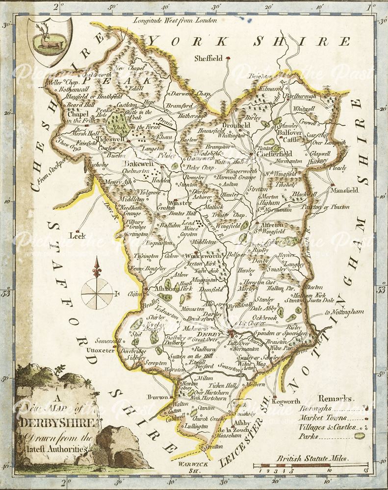 Map of Derbyshire, 1784