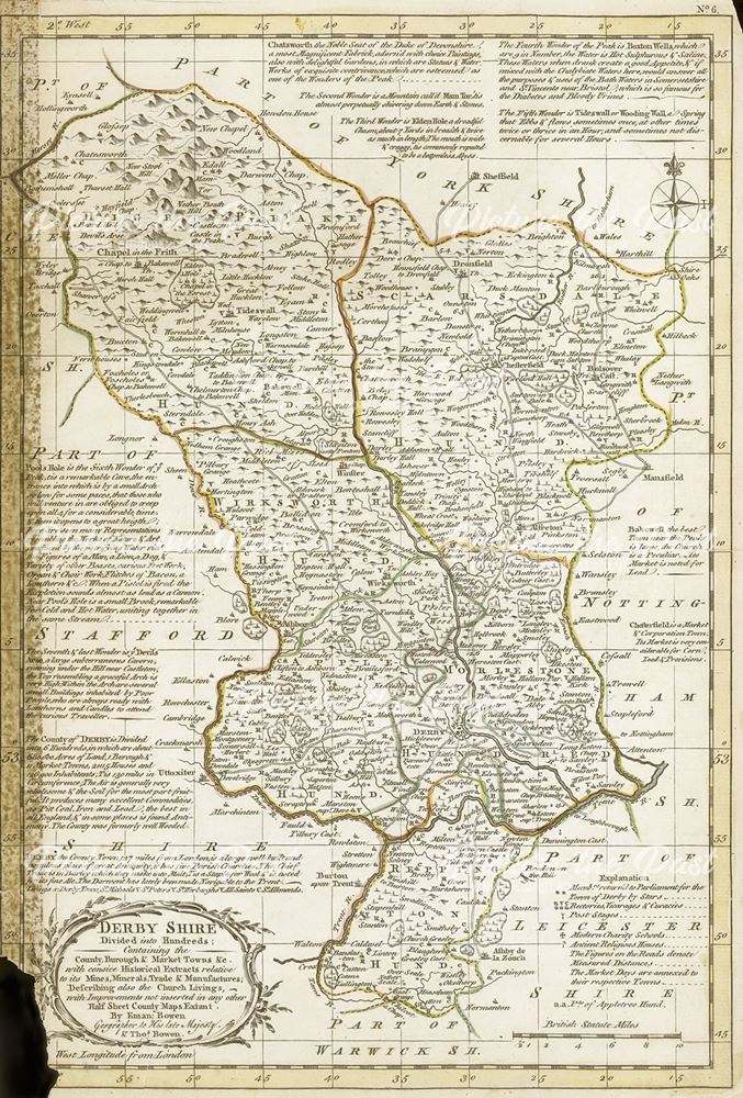 Map of Derbyshire, 1777