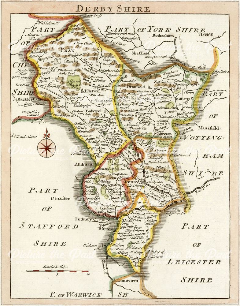 Map of Derbyshire, 1769
