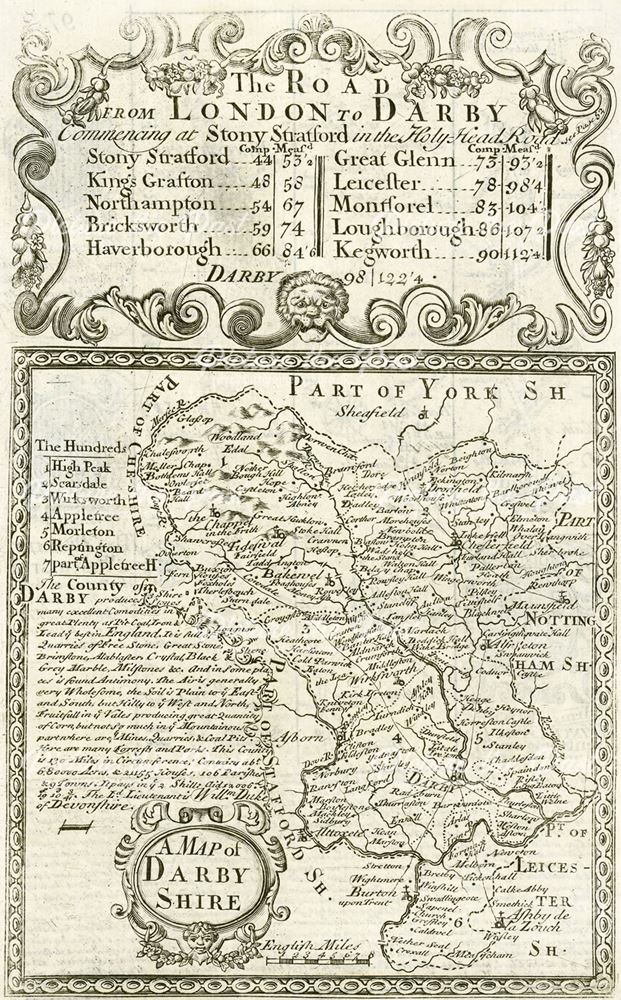 Map of Derbyshire, 1740