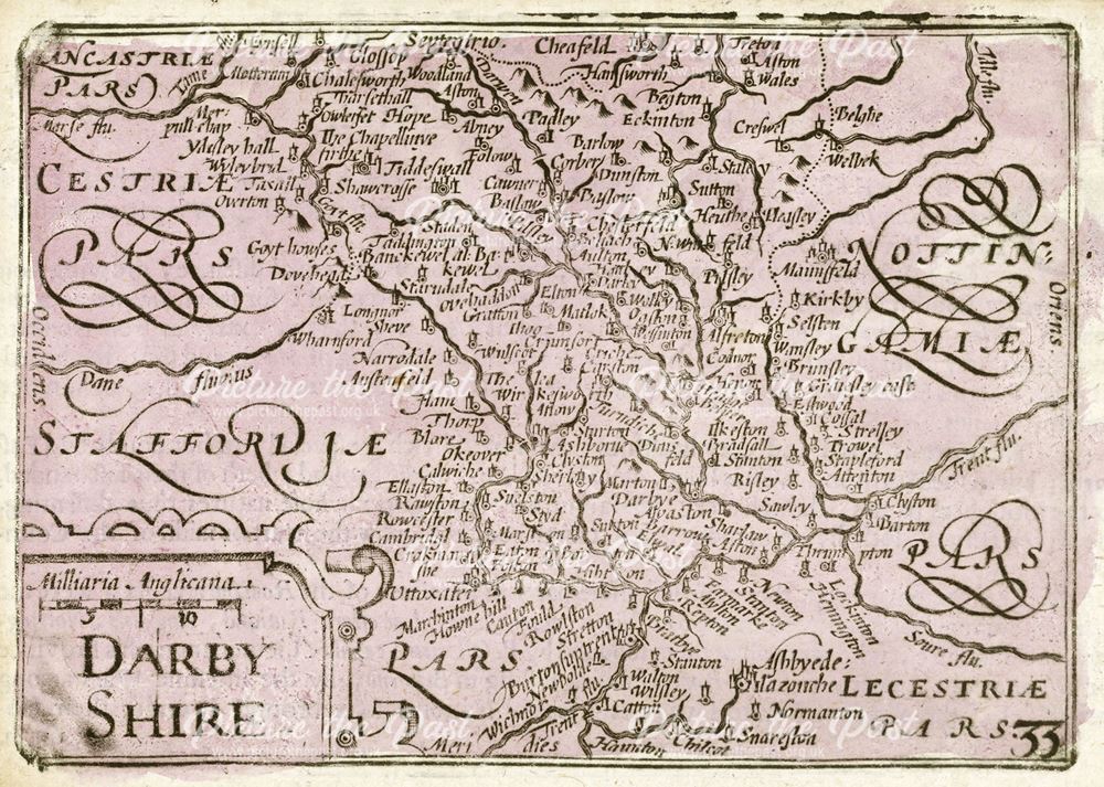 Map of Darbyshire, 1599