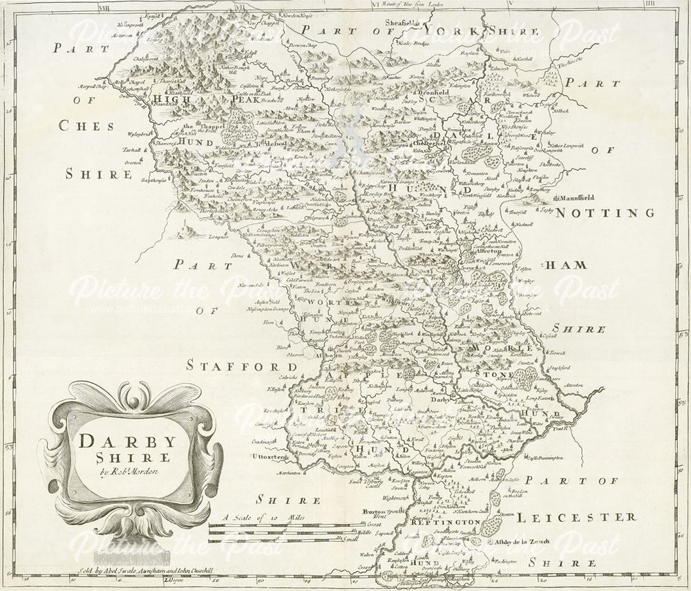 Map of Darbyshire, 1695