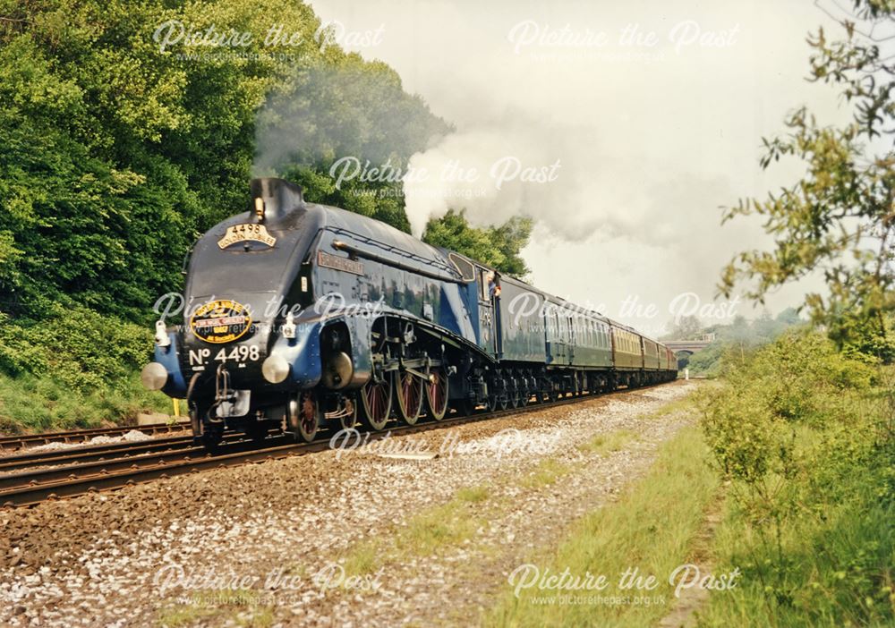 Steam loco Sir Nigel Gresley, Osmaston Park Road, Derby, 1987