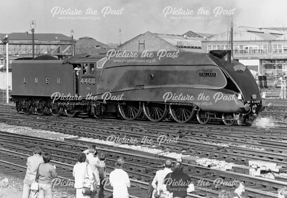 Steam loco Mallard, Midland Railway Station, Railway Terrace, Derby, 1986