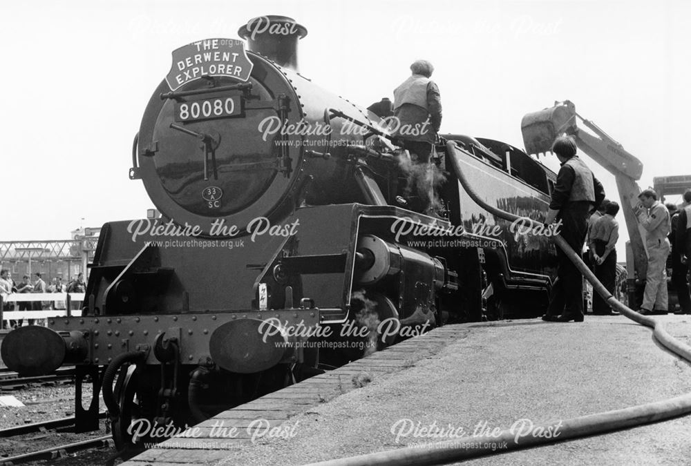 Steam loco Standard Tank, Midland Railway Station, Railway Terrace, Derby, 1988