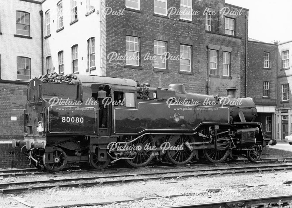 Steam loco Standard Tank, Midland Railway Station, Railway Terrace, Derby, 1988