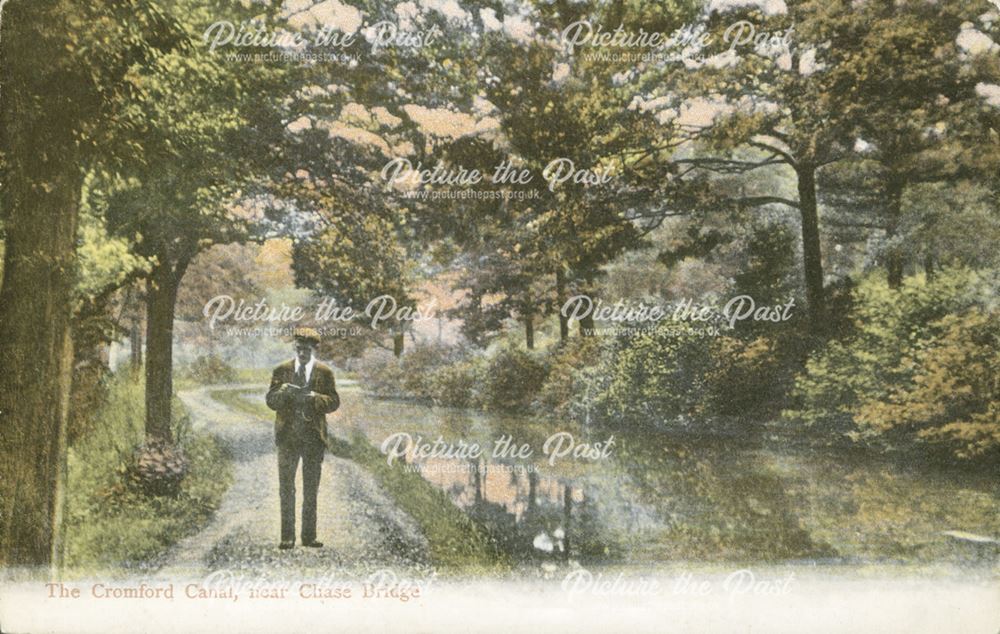 Cromford Canal near Chase Bridge, Crich Chase, Crich, c 1900?