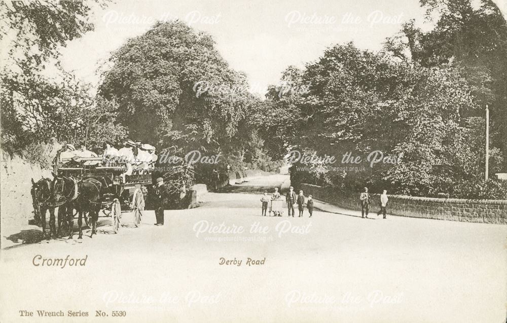 Cromford Crossroads, Derby Road, Cromford, c 1903