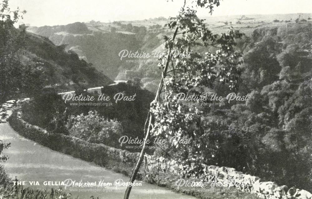 Top road from Middleton, The Via Gellia, near Middleton by Wirksworth, c 1900?