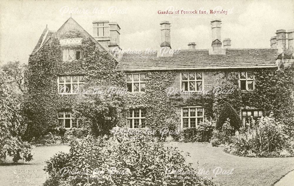 Garden of the Peacock Inn, Dale Road North (A6), Rowsley, early 1900s?
