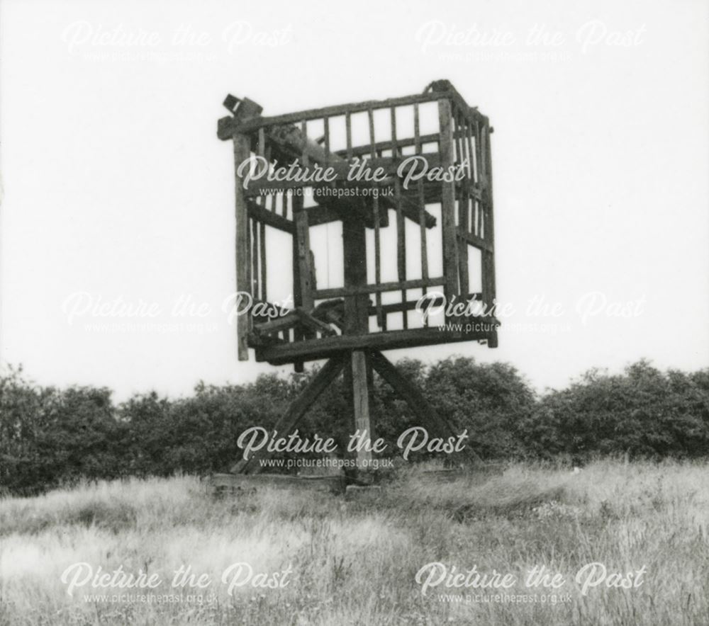 South Normanton - demolition of the remains of an old Post Mill (windmill)