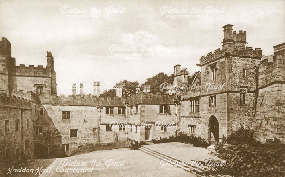 The Courtyard, Haddon Hall, Bakewell, c 1890s-1910s