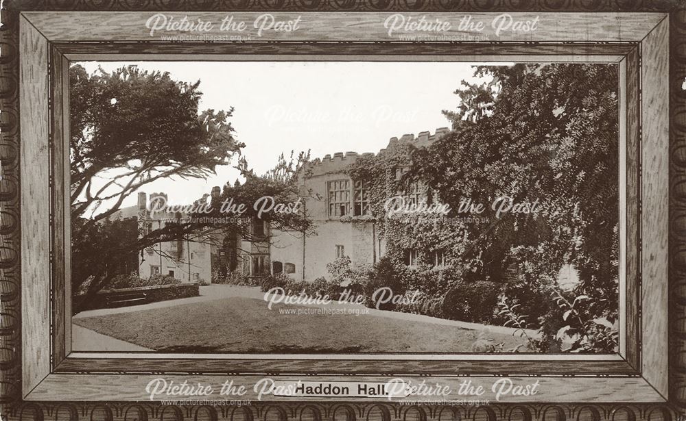 Framed View of the Garden and Terrace, Haddon Hall, Bakewell, c 1910s