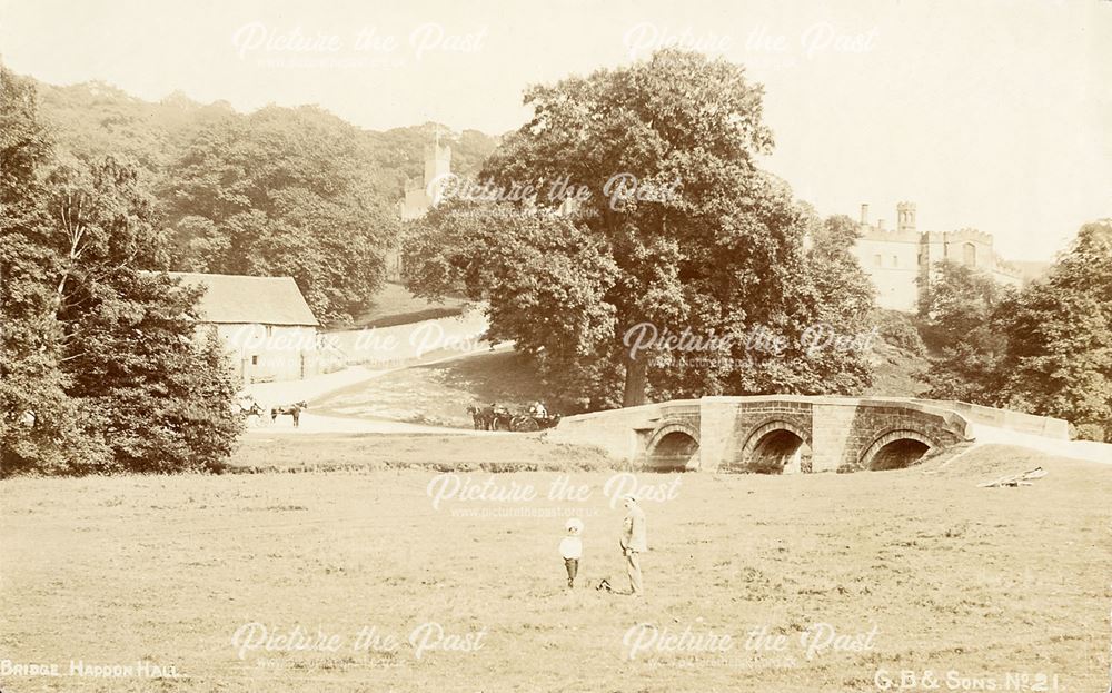 The Bridge and Hall, Haddon Hall, Bakewell, c 1900s