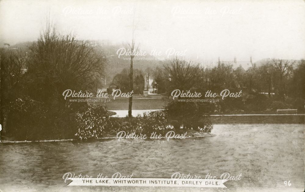 The lake at the Whitworth Institute, off Lime Tree Avenue, Darley Dale, c 1910s