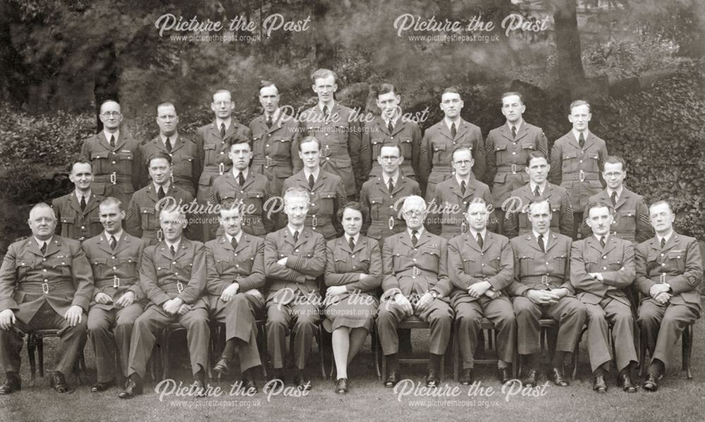 Group of staff from RAF Hospital at Rockside Hydro, Cavendish Road, Matlock, c 1941-42