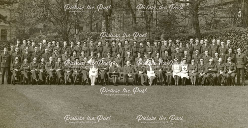 Nursing staff and officers, RAF Hospital at Rockside Hydro, Cavendish Road, Matlock, c 1942-43