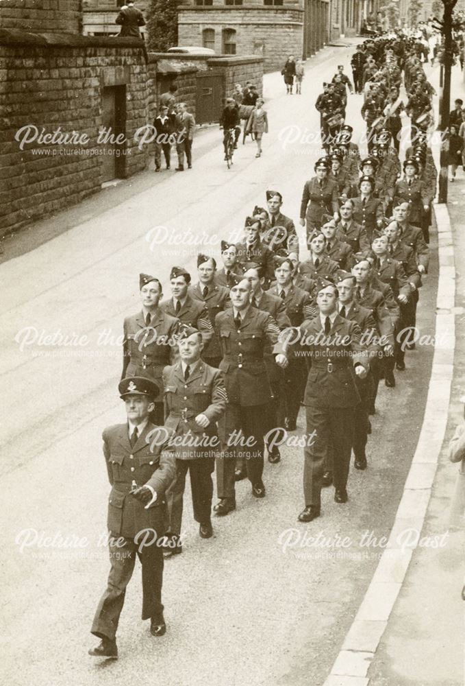 RAF Victory Parade, Smedley Street, Matlock, c 1945