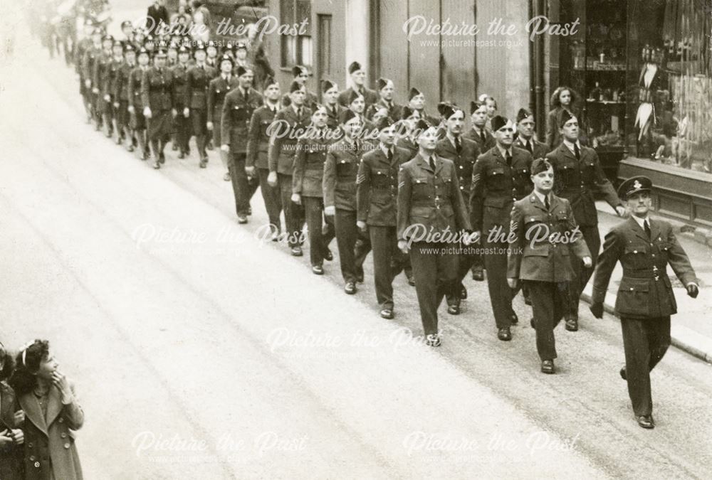 RAF Victory Parade, Smedley Street, Matlock, c 1945