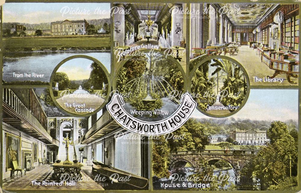 8 views of Chatsworth House and Gardens, c 1920s