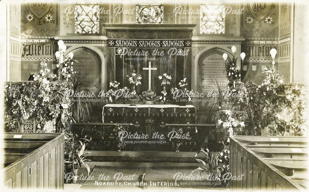 Interior of Norbury Church, Norbury Hollow, c 1910s