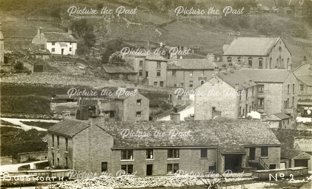 View of Bugsworth Village, Brookside, Buxworth, c 1910s