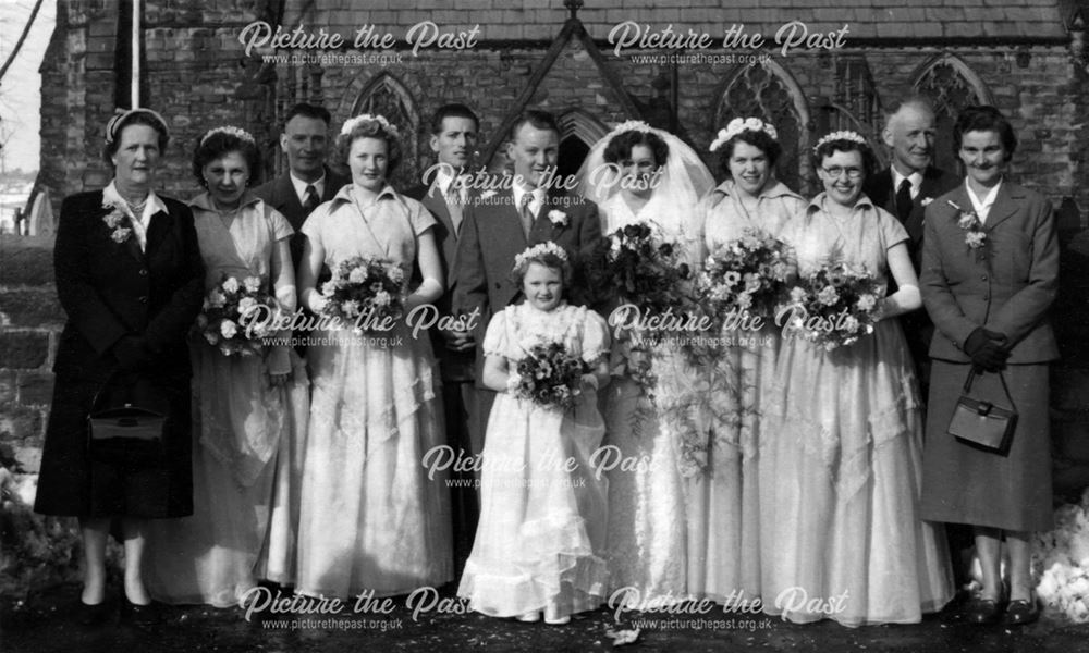 Wedding of Alfred Partlow and Maureen Bond, All Saints Church, Church Lane, Heath, 1953