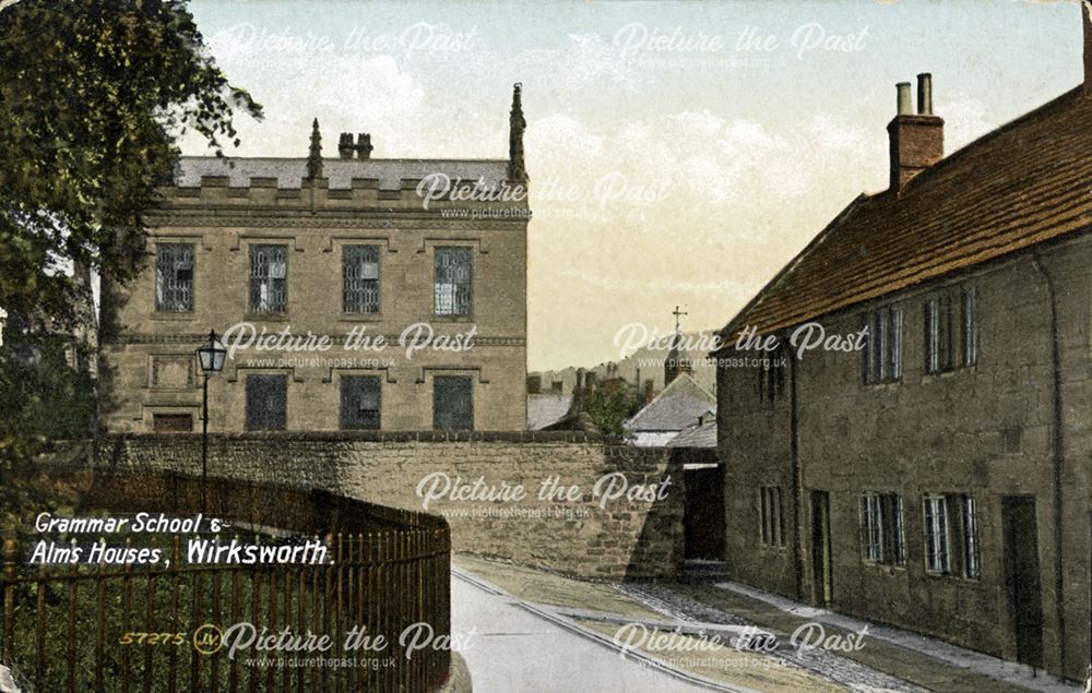 Grammar School and Almshouses, Church Walk, Wirksworth, c 1920s?
