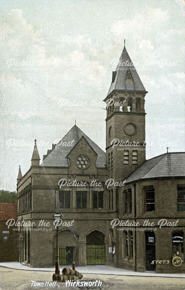 Town Hall, corner of Coldwell Street and St John's Street, Wirksworth, 1909