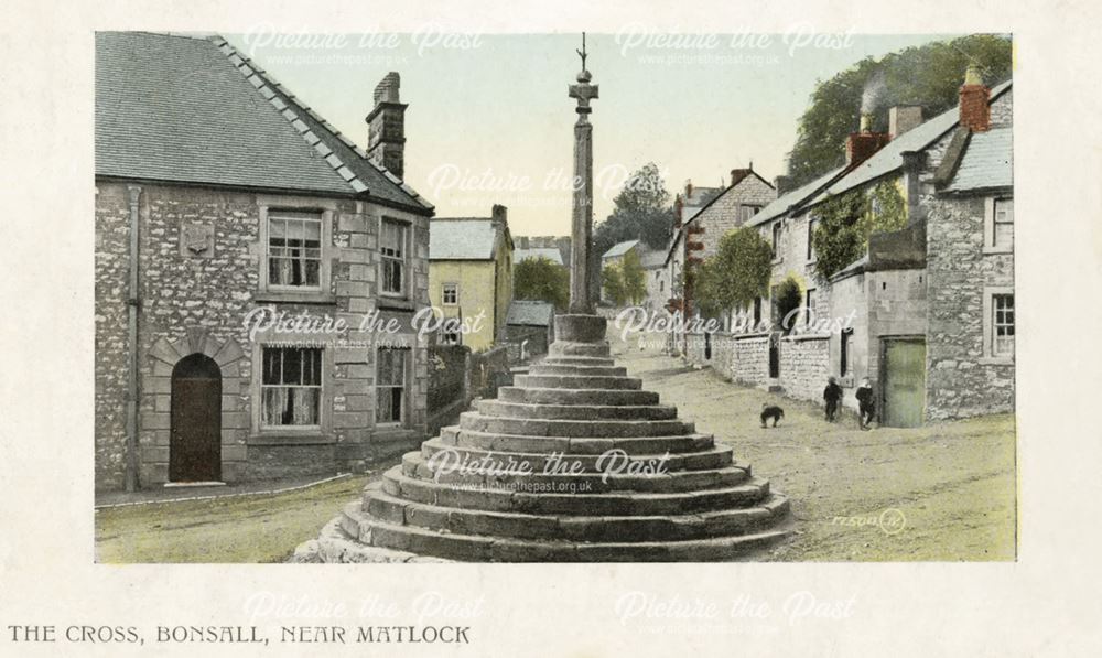 Bonsall Cross, Market Place, Bonsall, c 1909