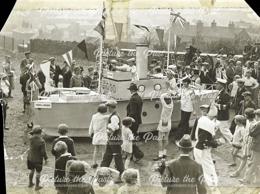 Carnival Ship in King Street, Belper, c 1929